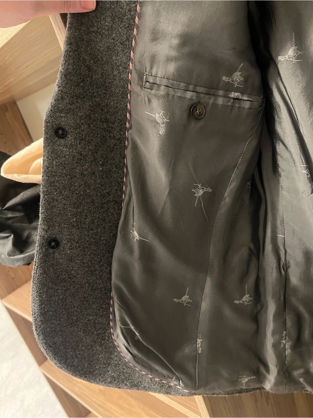 Jack Wills Gray Tweed‎ Notch Lapel Blazer